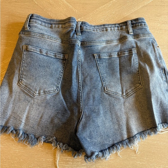 3 Distressed Denim Plus Size Jean Shorts Trio - Blue - Picture 4 of 10